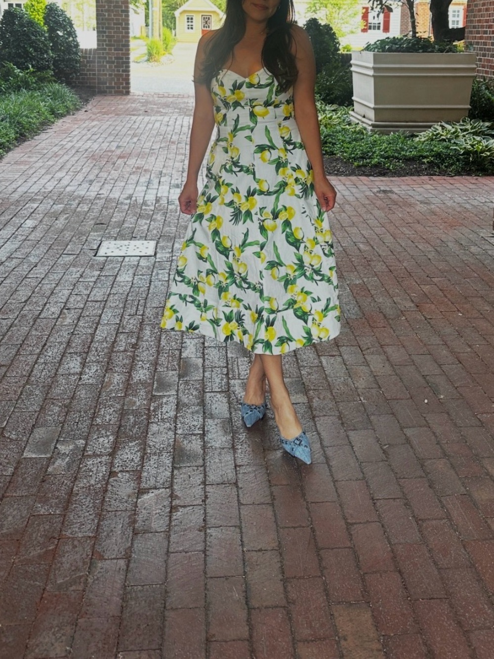 Avce Les Filles White Lemon-Print Midi Dress - Picture 6 of 6